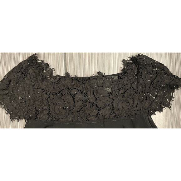 St. John Black Bateau Neckline With Lace Blouse Size P Luxury Old Money - Picture 2 of 8